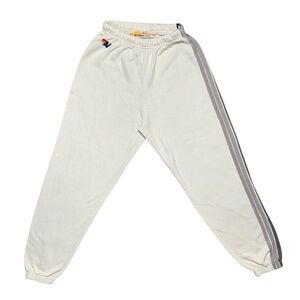 Aviator Nation 5 Stripe Sweatpants Vintage White Grey Colorway Size S Women’s